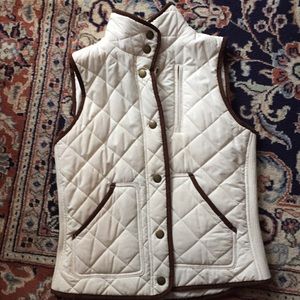 Ralph Lauren Vest - Cream with suede trim